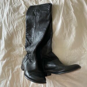 FRYE Black Leather Knee-High Boots
